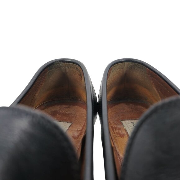 A. Testoni Mens Black Leather Bit Loafers Size 8.5 Italian Dress Shoes Classic V - Picture 12 of 12